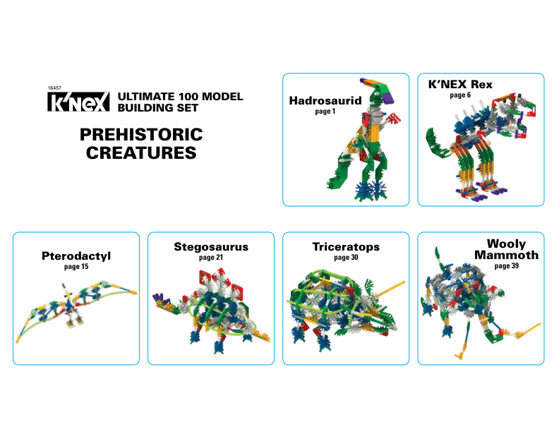 Ultimate 100 Model Building Set Web Models Prehistoric Creatures 16457 instruction manual