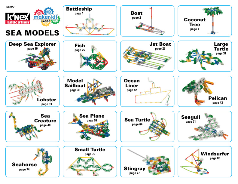 Education Maker Kit Large Alt Sea Models 78497 instruction manual