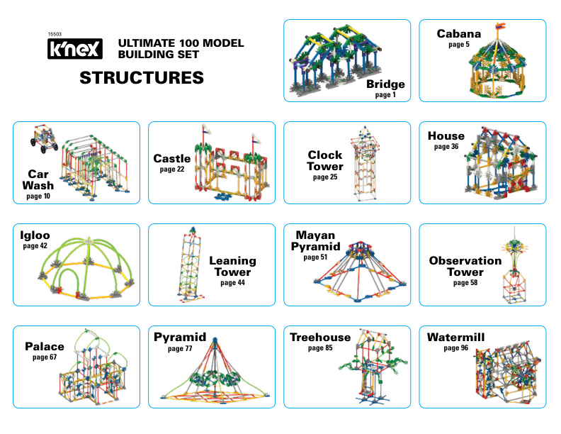 Costco Canada Ultimate 100 Model Set Web Models Structures 15503 instruction manual