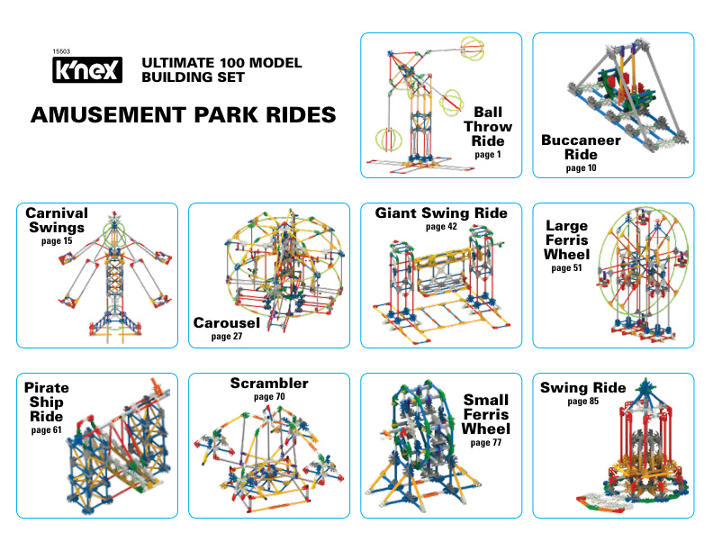 Costco Canada Ultimate 100 Model Set Web Models Amusement Park Rides 15503 instruction manual