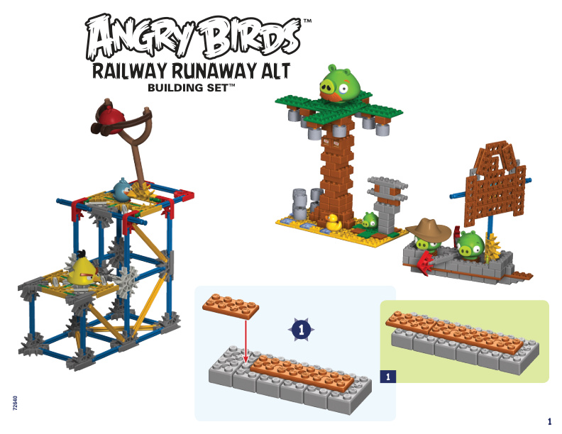 Angry Birds railway runaway bonus build 72640 instruction manual
