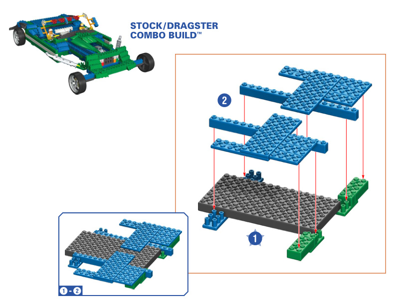 Collect and Build Racecar Rally Stock Car and Dragster Car COMBO 13154 13152 instruction manual