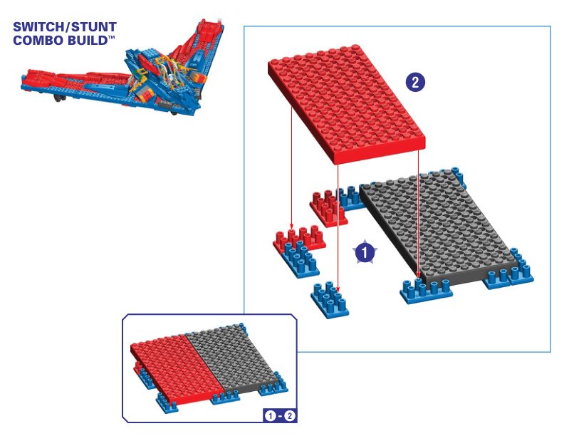 Collect and Build Air Action Switch Wing and Stunt Jet COMBO 12182 12181 instruction manual