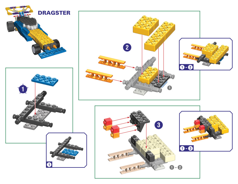 City Rides and Cool Construction COMBO Dragster 61021 61023 instruction manual