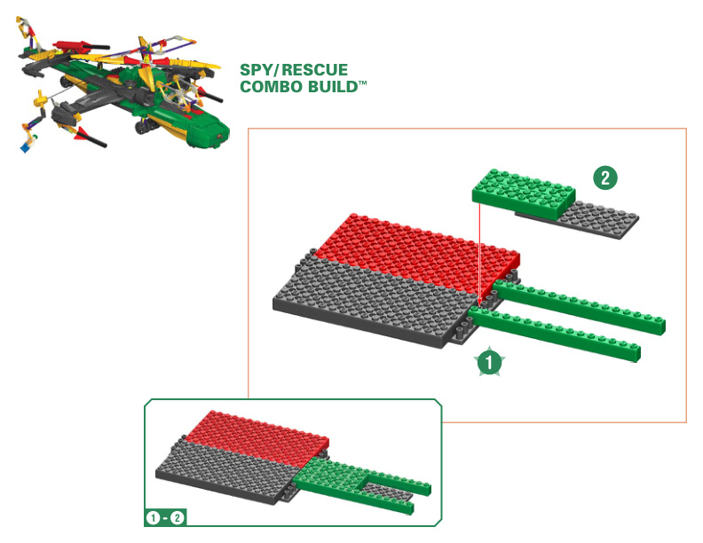 Collect and Build Air Action Spy Plane and Rescue Copter COMBO 12184 12183 instruction manual