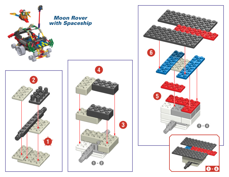 10910 10912 Moon Rover Spaceship instruction manual