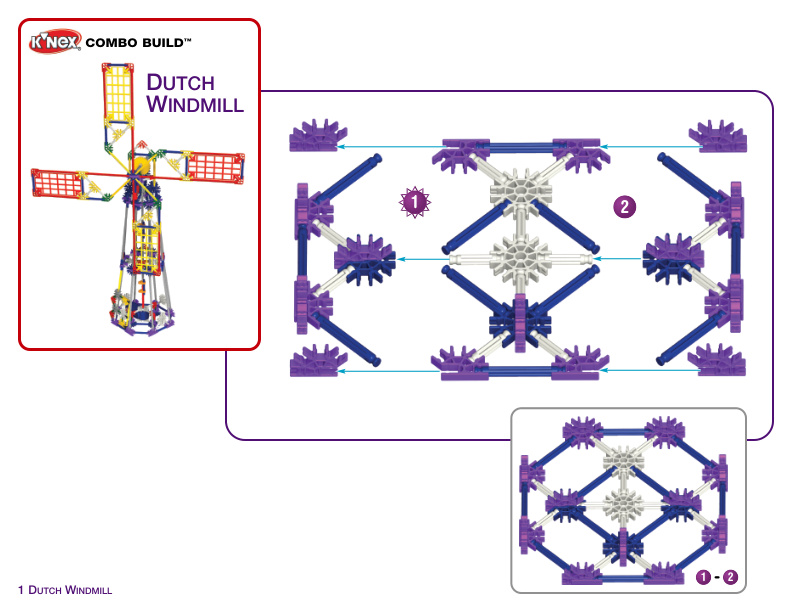 50 Model Super Structures and 20 Model Gear Action COMBO Dutch Windmill 15115 12056 instruction manual