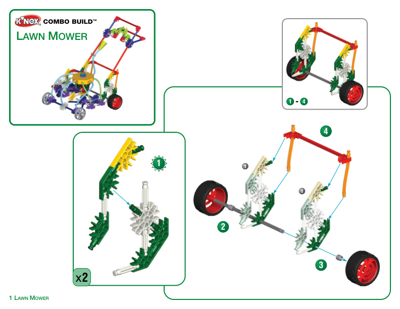 20 Model Gear Action and 30 Model Light Ups COMBO Lawn Mower 12056 13065 instruction manual