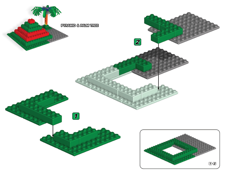 10 Model Fun Rides and 10 Model Wheel Action COMBO Pyramid Palm Tree 61005 61007 instruction manual