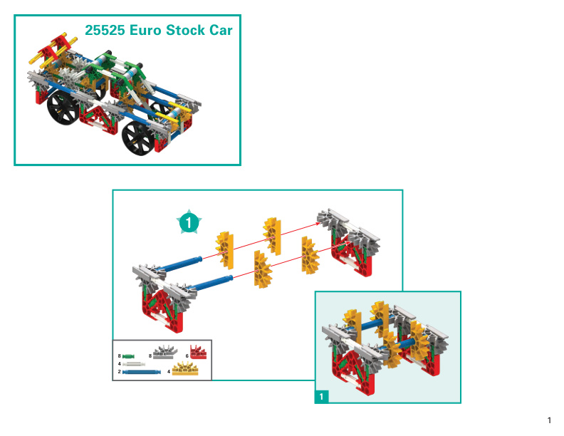 Cars Building Set Alt 8 Euro Stock Car 25525 instruction manual