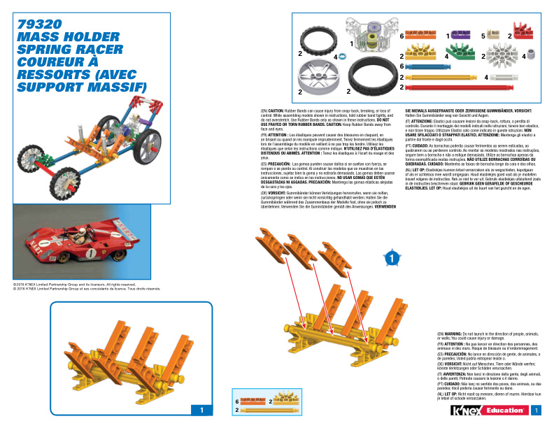 Education STEM Explorations Vehicles Alt Mass Holder Spring Racer 79320 instruction manual