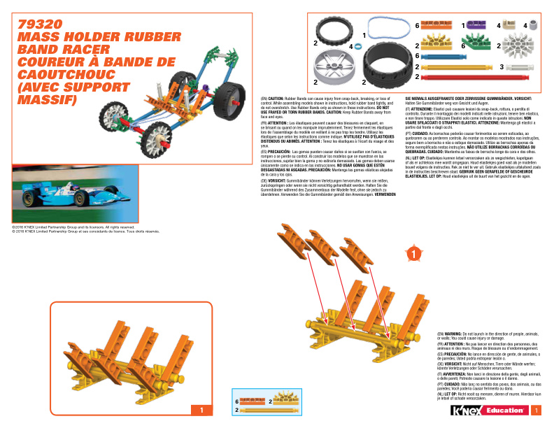 Education STEM Explorations Vehicles Alt Mass Holder Rubber Band Racer 79320 instruction manual