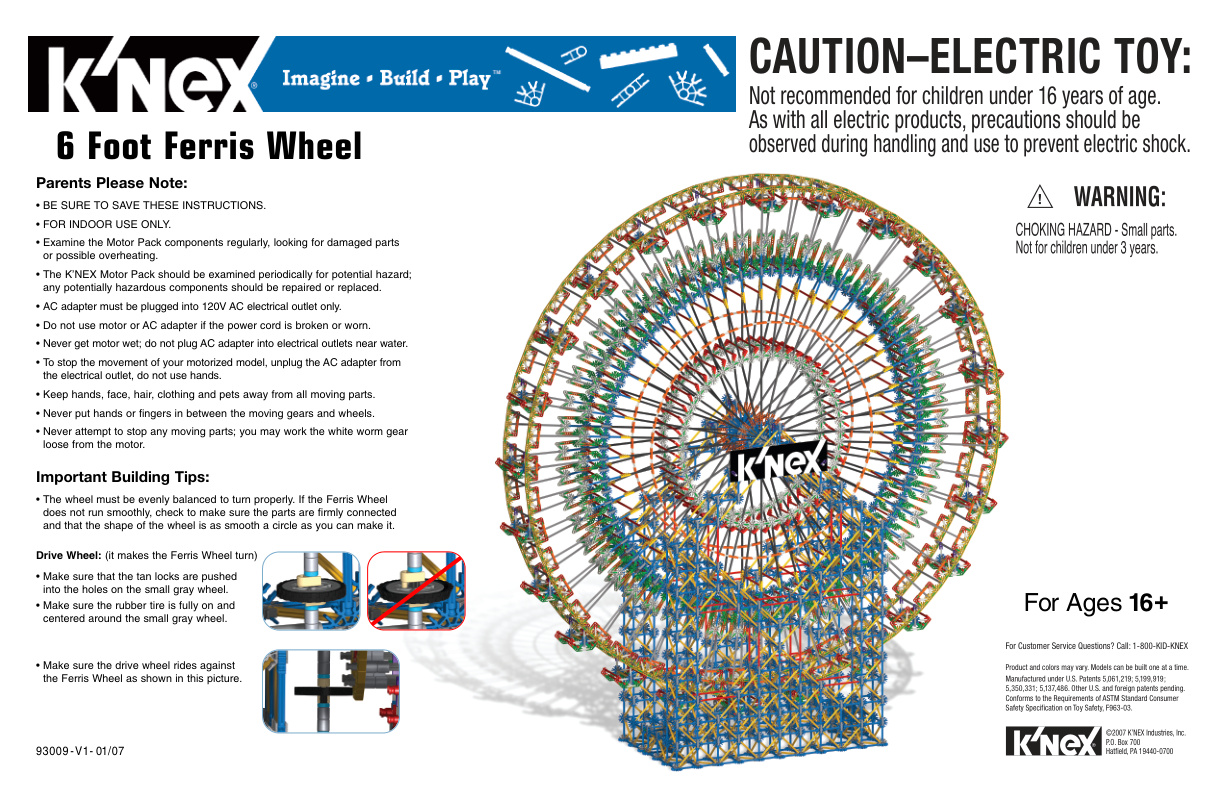 6 Foot Ferris Wheel part 1 89790 instruction manual