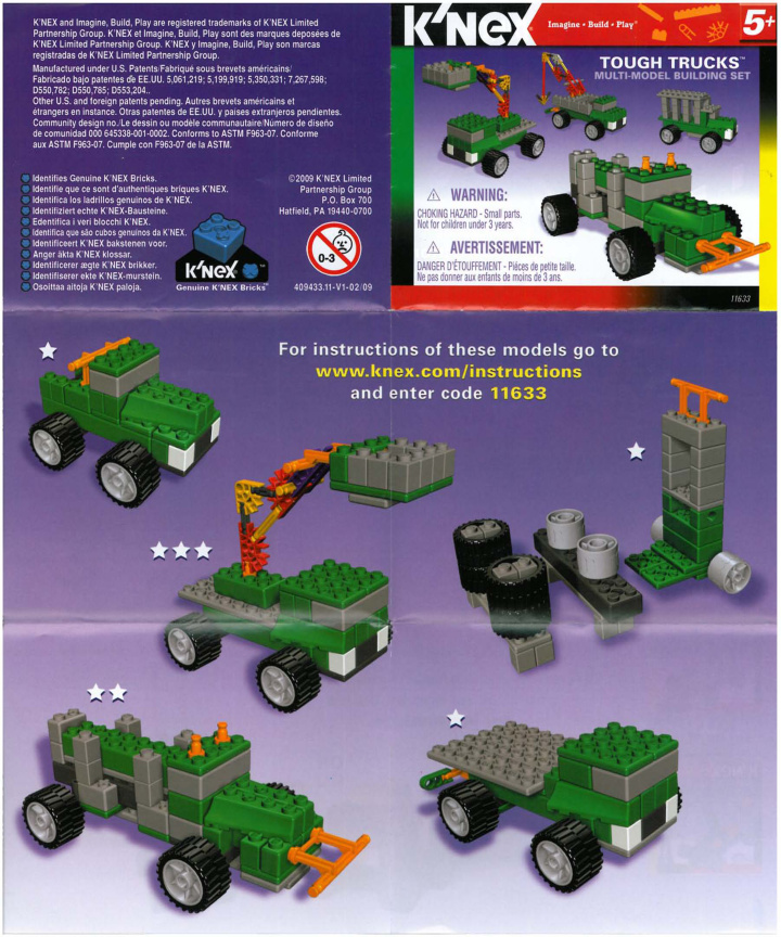 Tough Trucks 11633 instruction manual