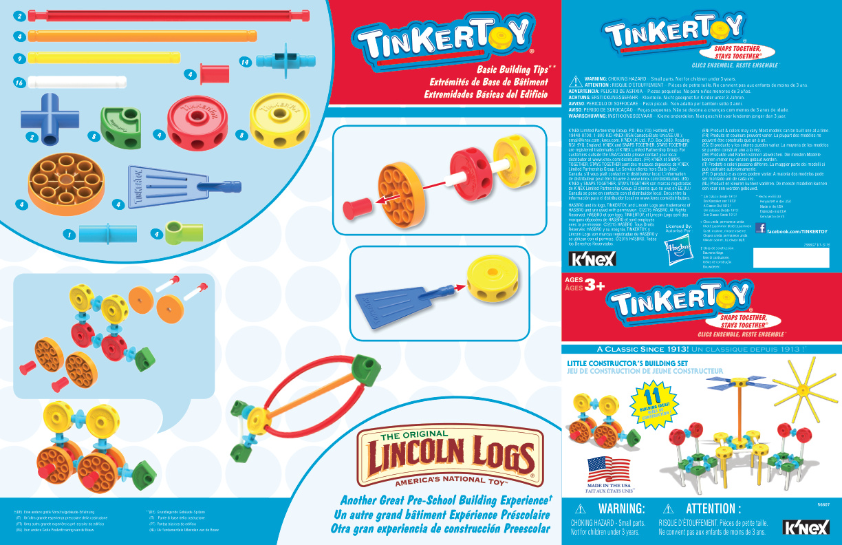 Tinkertoy Little Constructors Building Set 56607 instruction manual