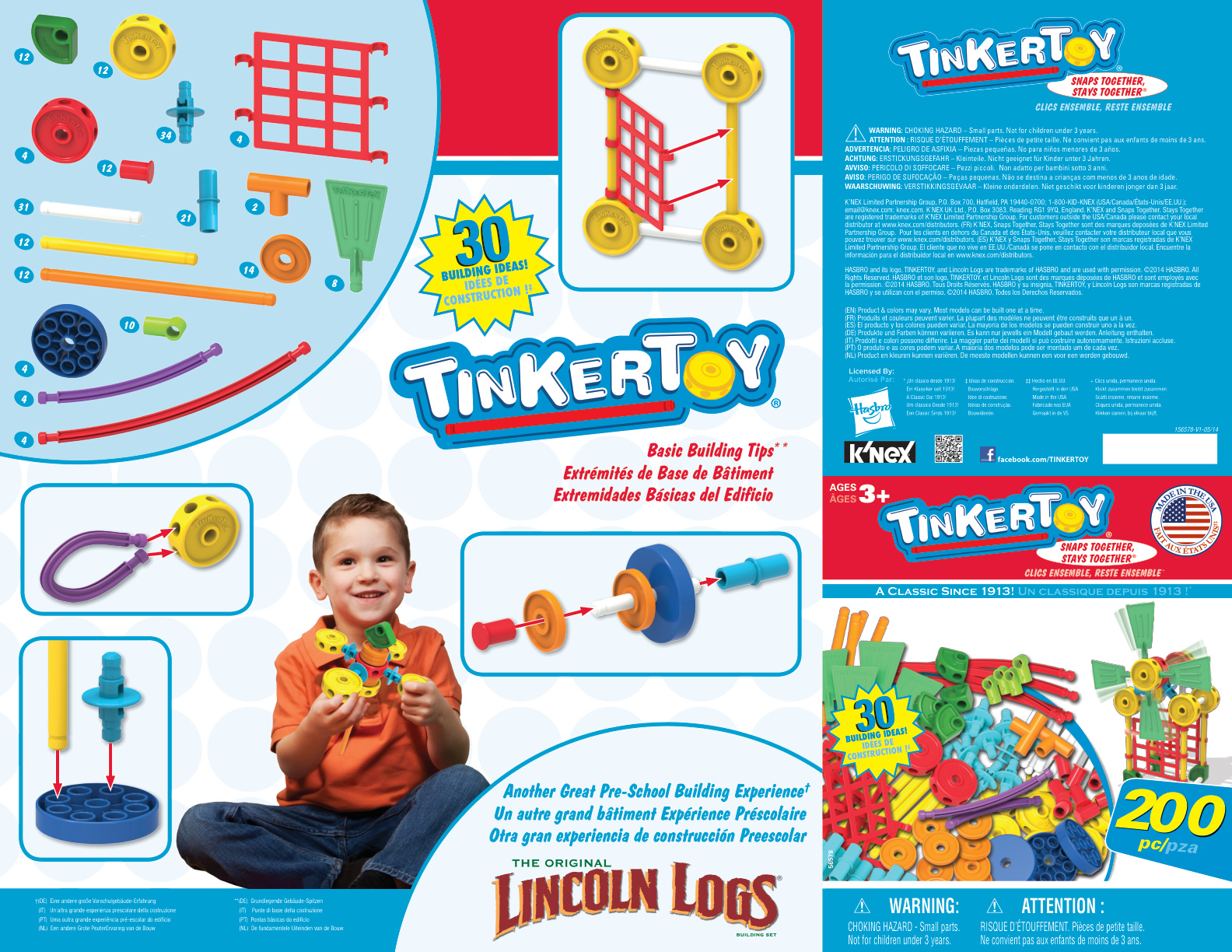 TinkerToy 30 Model Building Set 56578 instruction manual