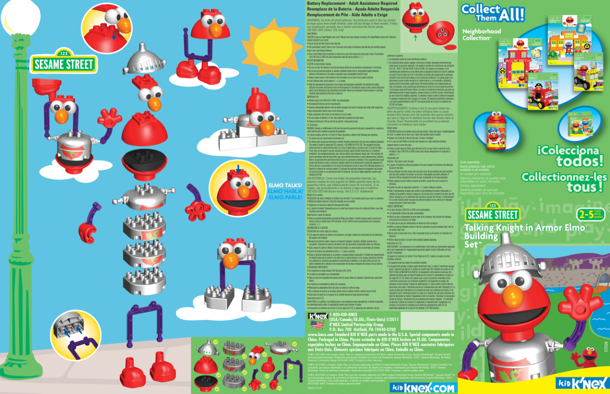 Sesame Street Talking Knight in Armor Elmo 85523 instruction manual