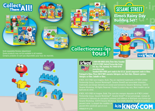 Sesame Street Elmos Rainy Day 85263 instruction manual