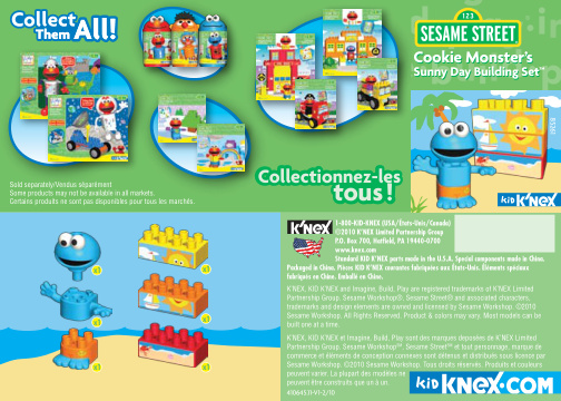 Sesame Street Cookie Monster Sunny Day 85261 instruction manual