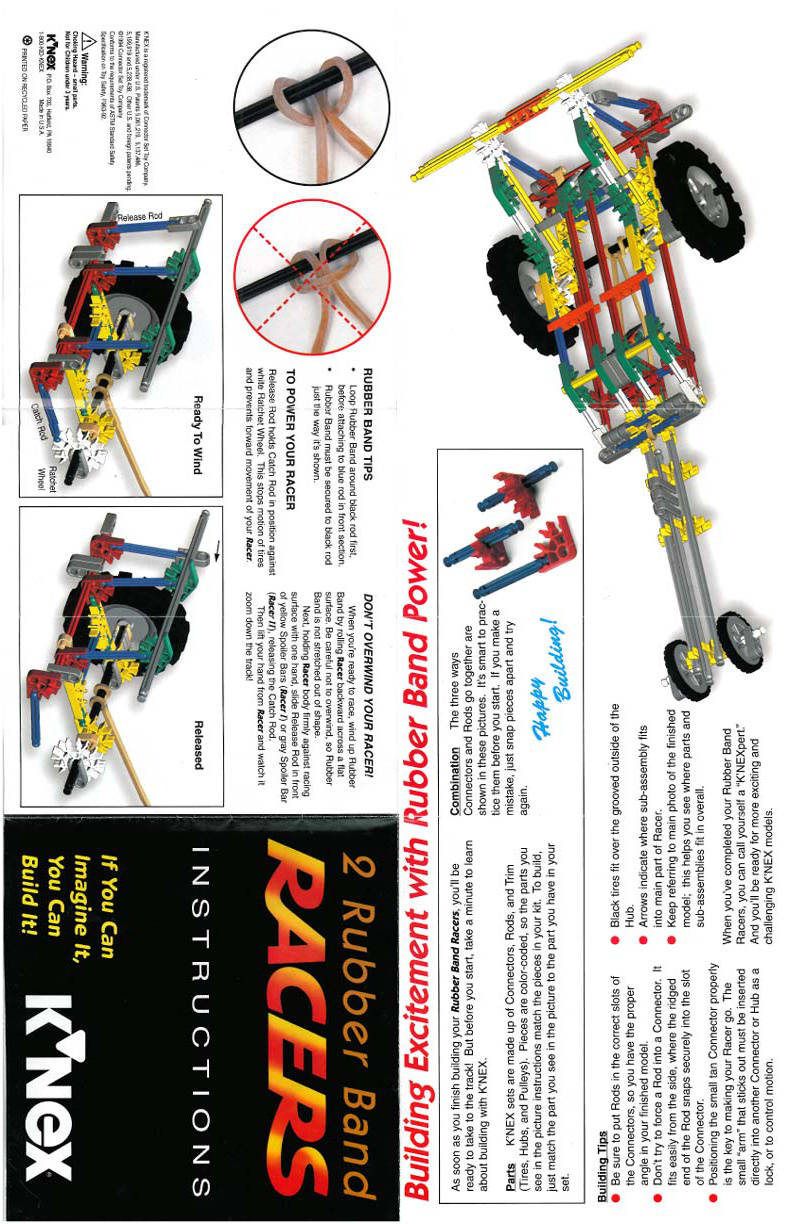 Rubber Band Racer 12002 instruction manual
