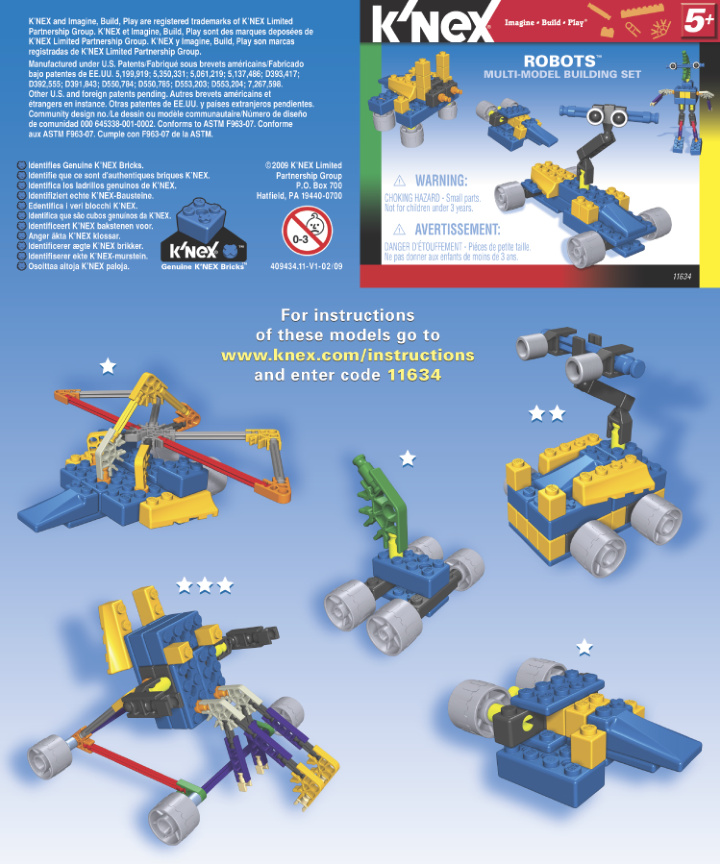 Robots Multi Model 11634 instruction manual