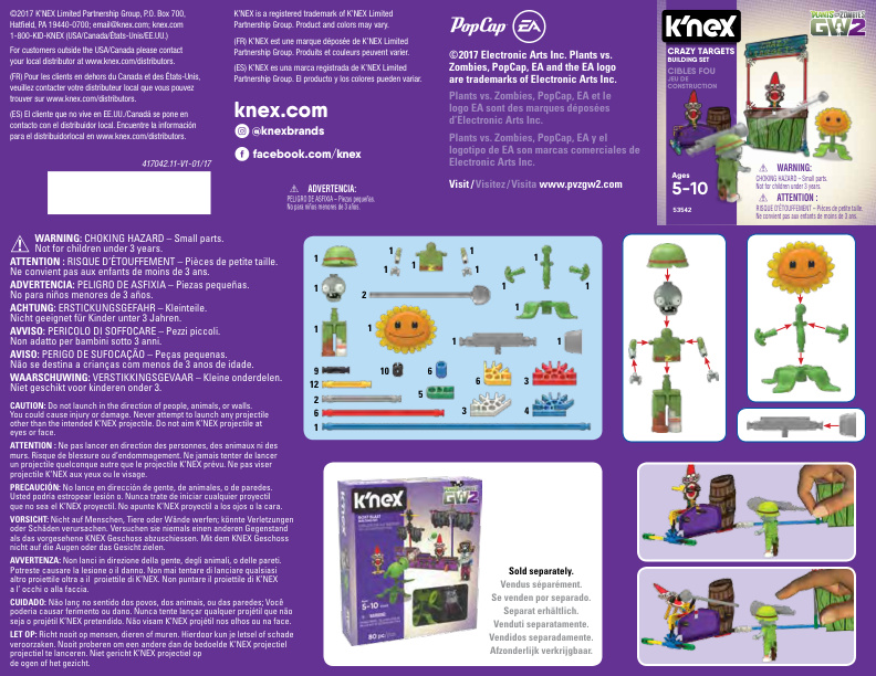Plants vs Zombies Crazy Targets 53542 instruction manual
