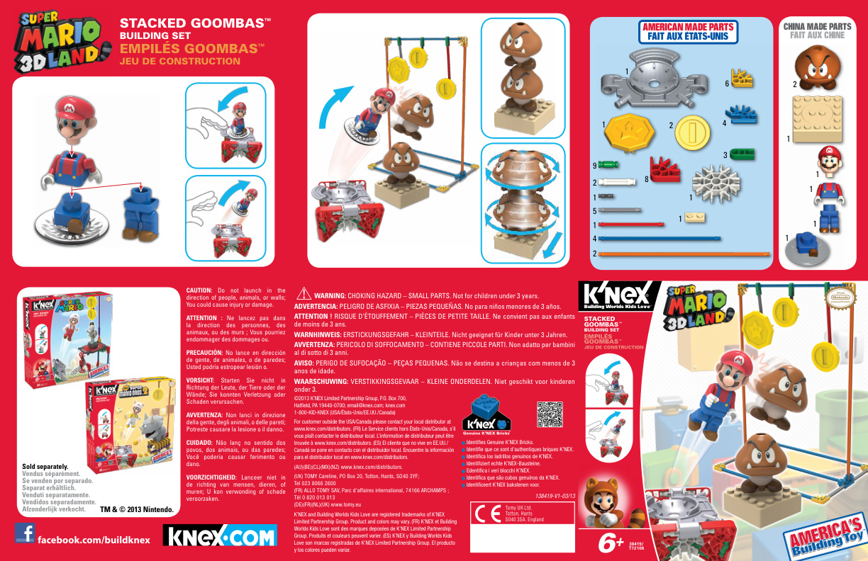 Nintendo Stacked 20Goombas 38419 instruction manual