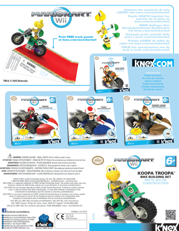 Nintendo Mario Kart Koopa Troopa Bike 38308 instruction manual