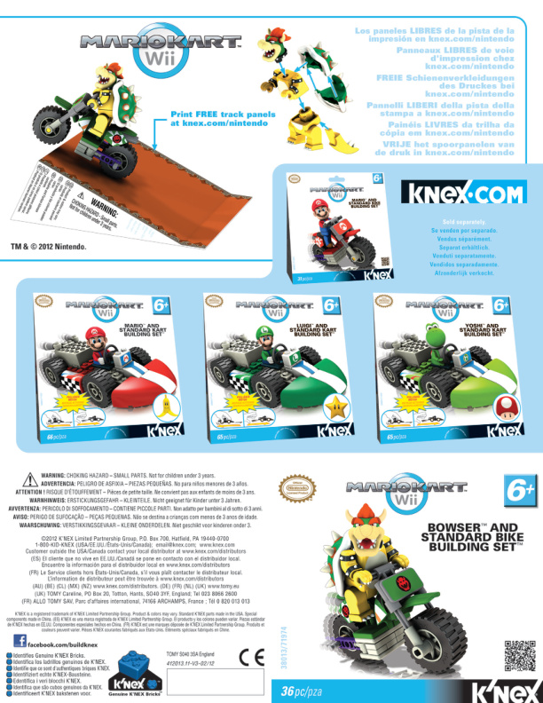 Nintendo Mario Kart Bowser Bike 38013 instruction manual