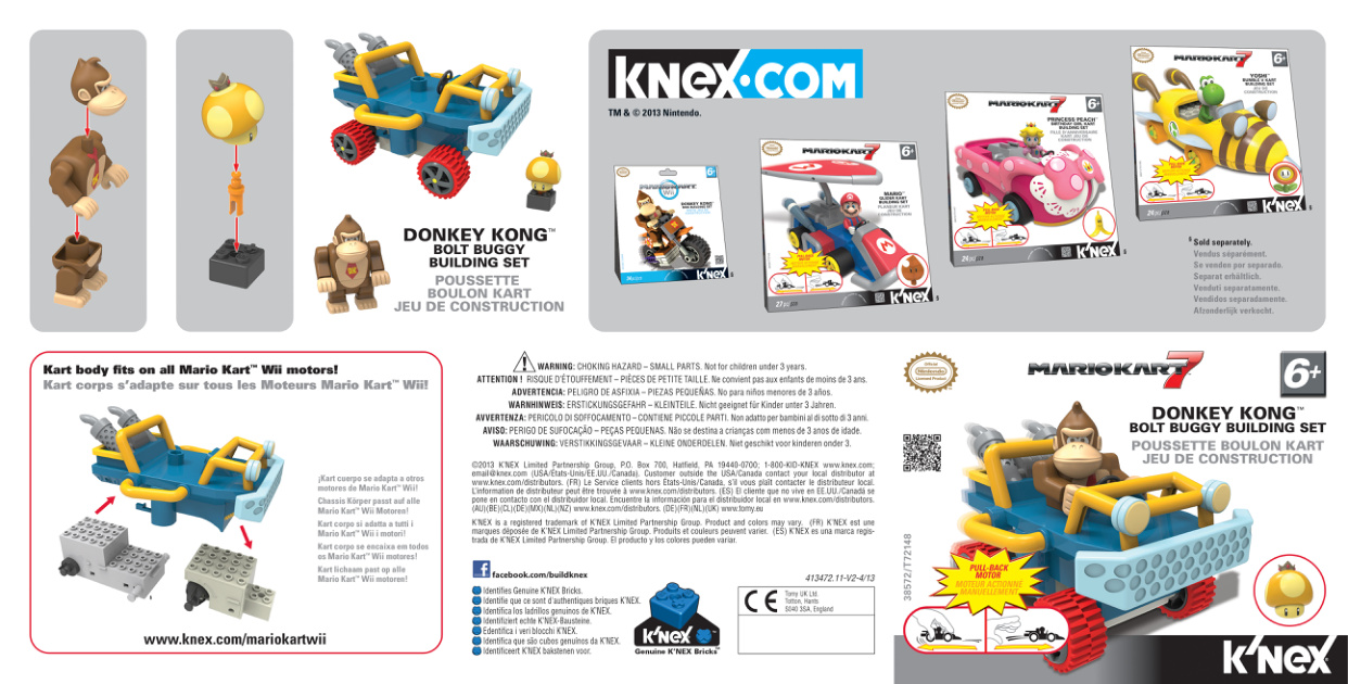 Nintendo Mario Kart 7 Donkey Kong Bolt Buggy Kart 38572 instruction manual