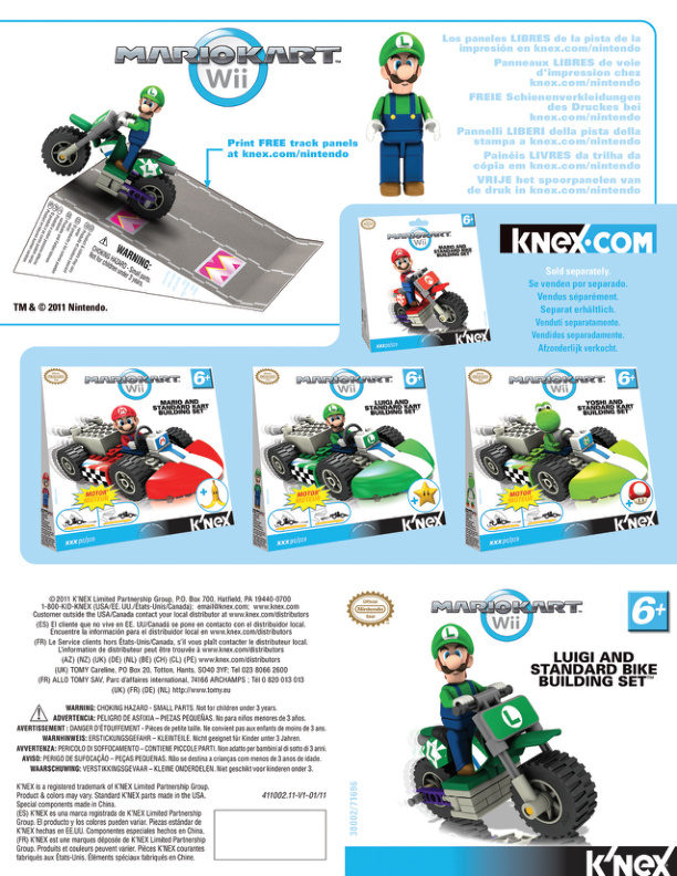 Nintendo Luigi Standard Bike 38002 instruction manual