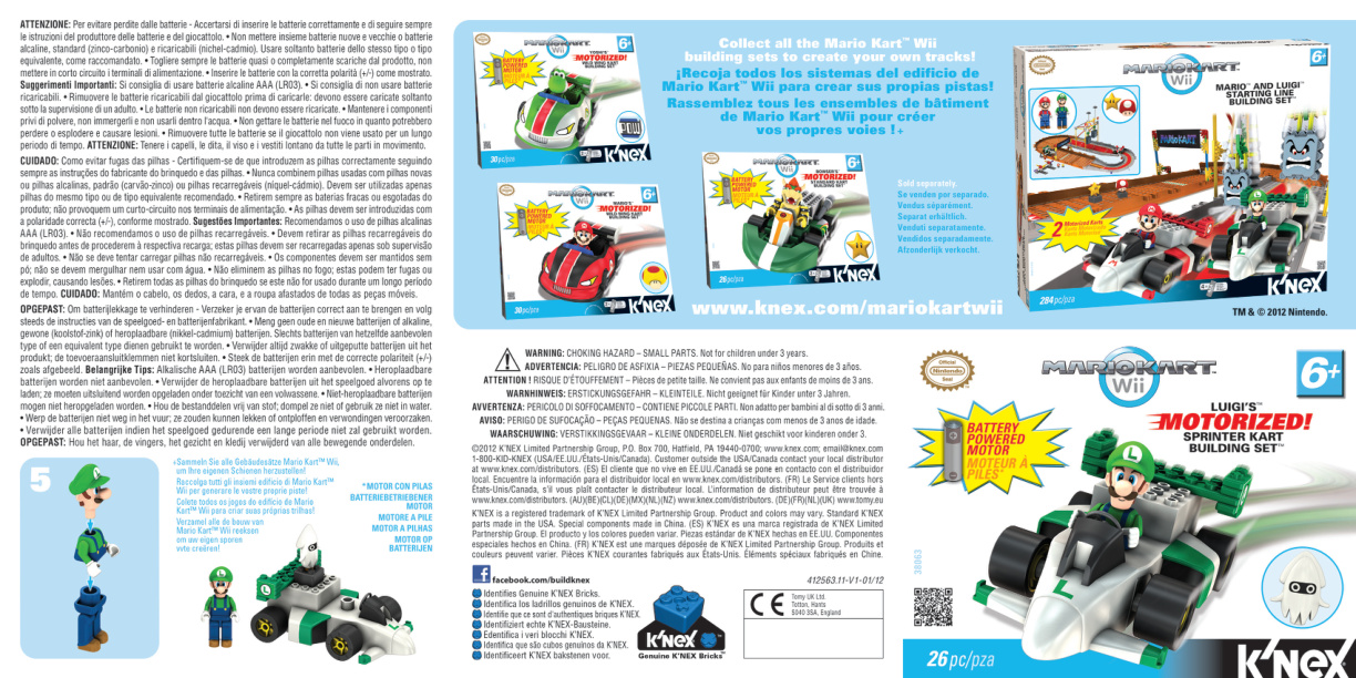 Nintendo Luigi Motorized Sprinter Kart 38063 instruction manual
