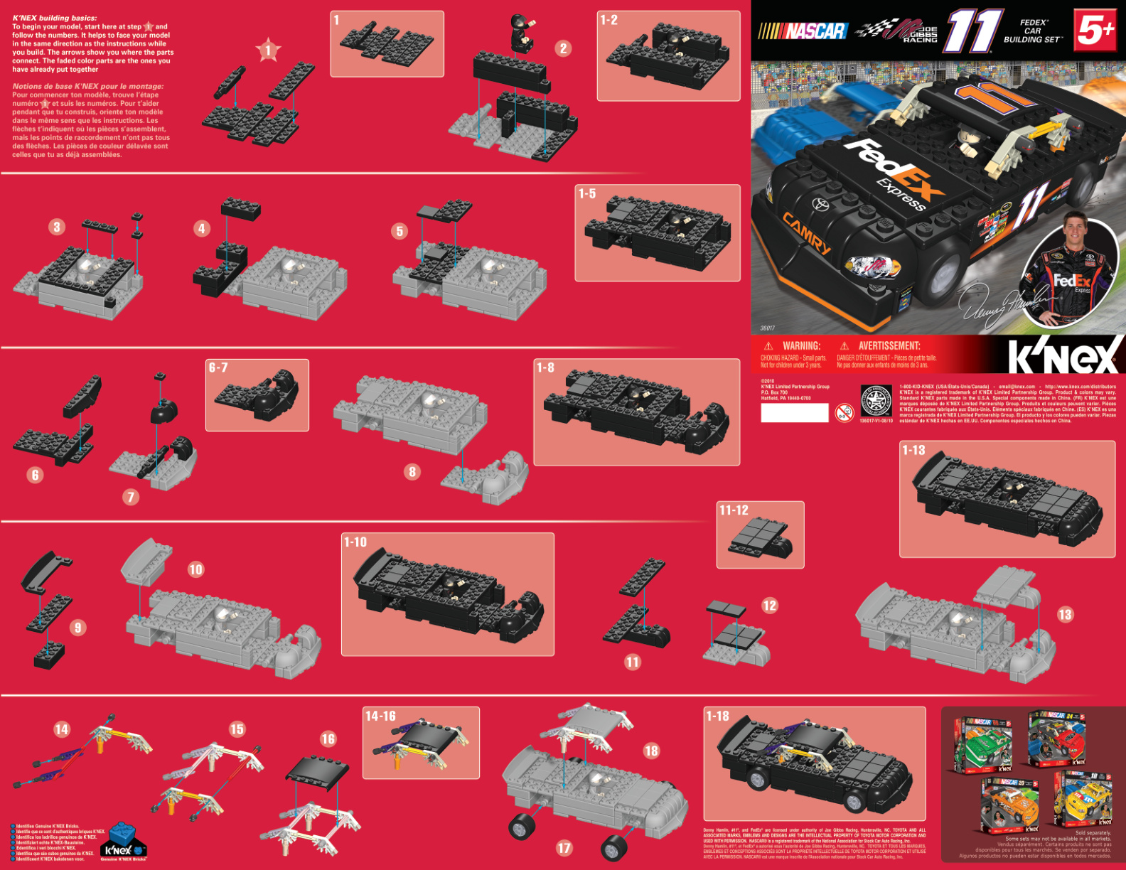 Nascar Fed Ex 2311 Car 36017 instruction manual