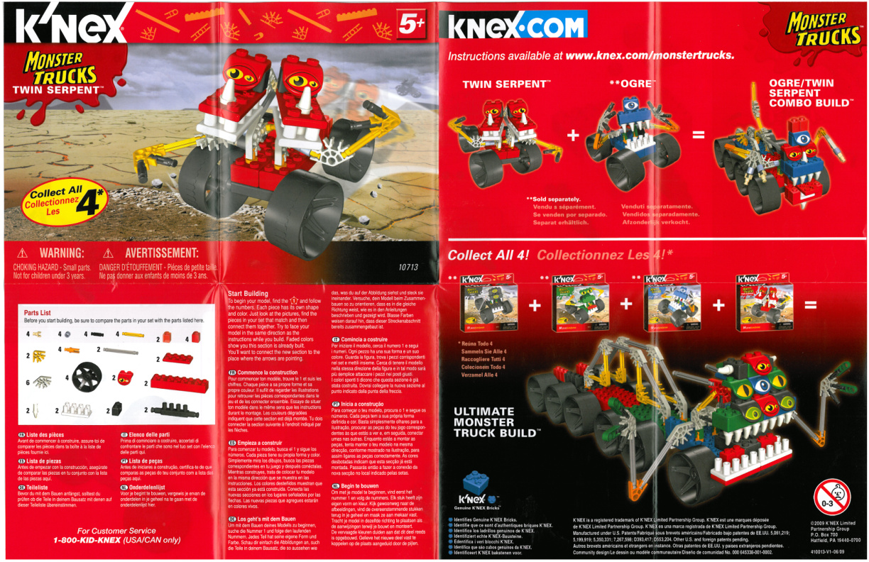 Monster Trucks Twin Serpent 10713 instruction manual