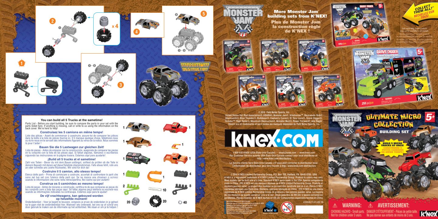 Monster Jam Ultimate Micro Set 58109 instruction manual