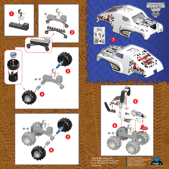 Monster Jam Mutt Dalmation Added Parts 57014 instruction manual