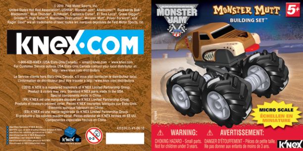 Monster Jam Monster Mutt Micro 57034 instruction manual