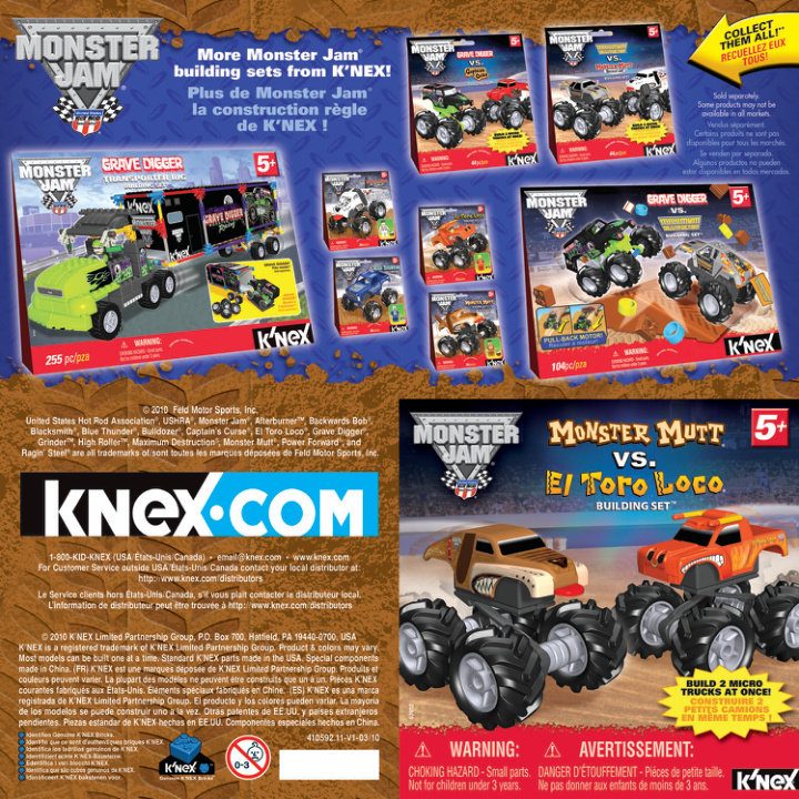 Monster Jam Monster Mutt vs El Toro Loco Micro 57012 instruction manual