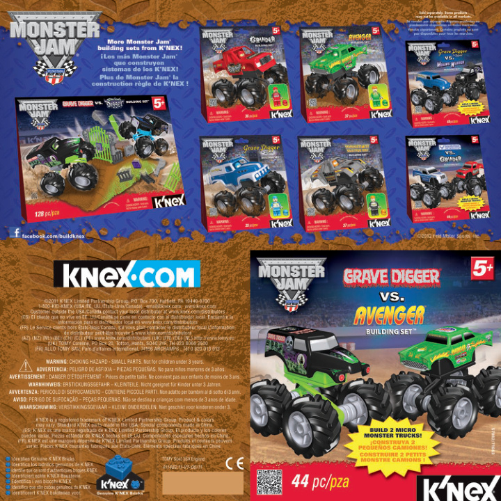 Monster Jam Grave Digger vs Avenger Micro 58082 instruction manual