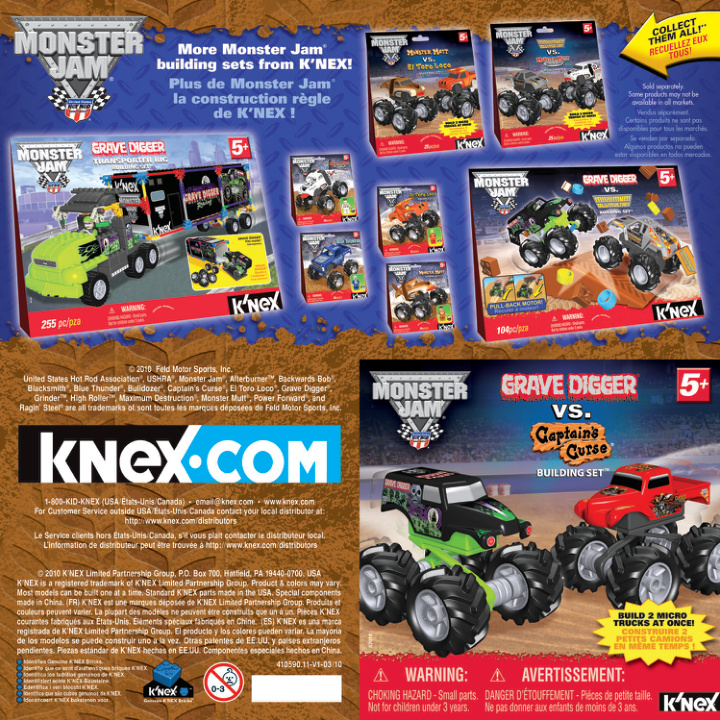 Monster Jam Grave Digger vs Captains Curse Micro 57010 instruction manual