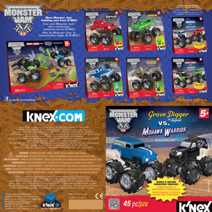 Monster Jam Grave Digger Legend vs Mohawk Warrior Micro 57083 instruction manual
