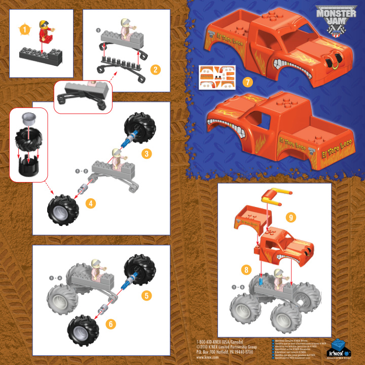 Monster Jam El Toro Loco Added Parts 57018 instruction manual