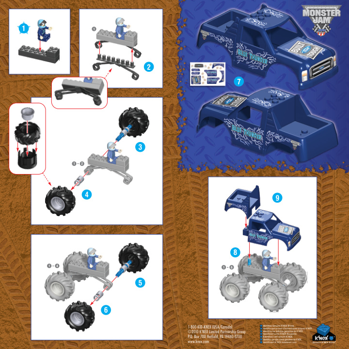 Monster Jam Blue Thunder Added Parts 57015 instruction manual