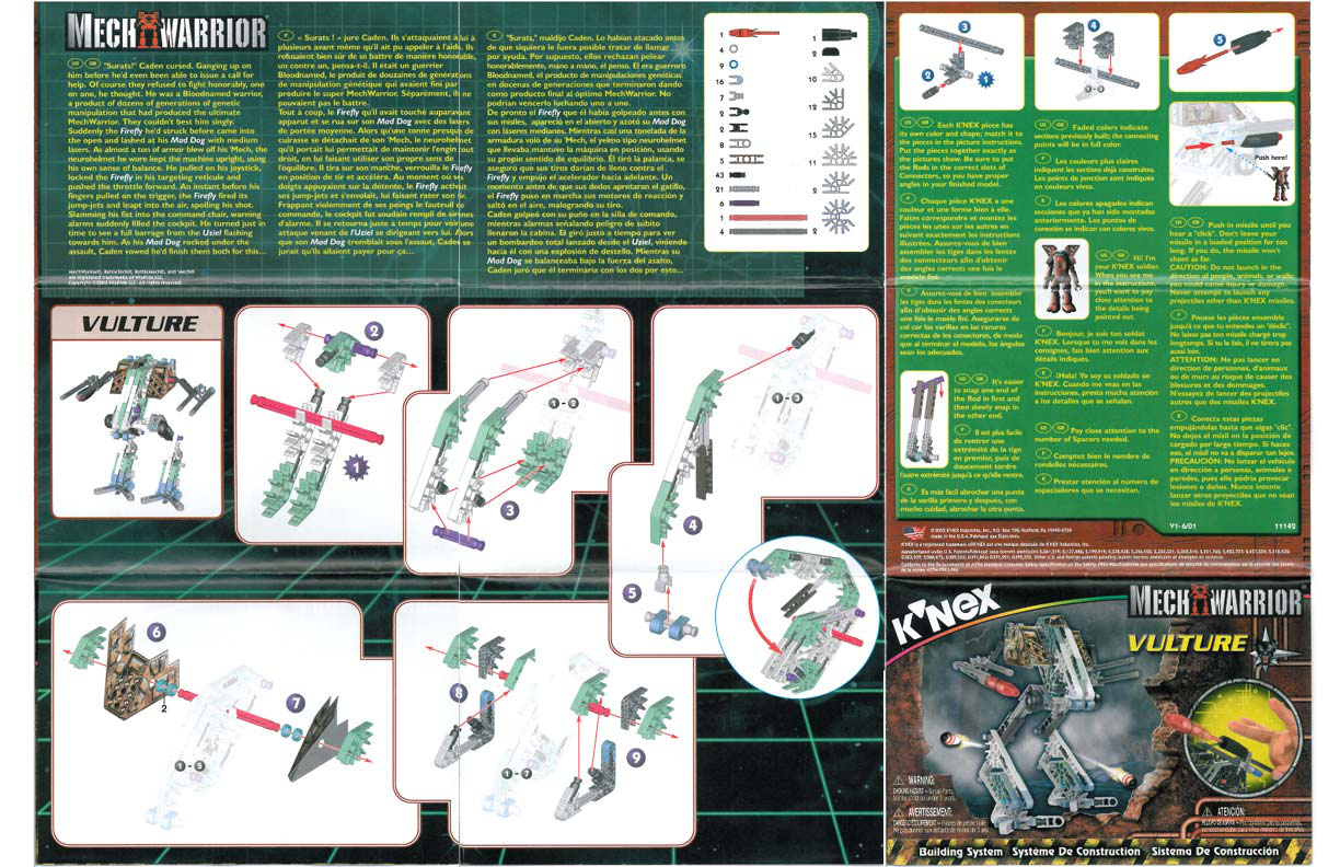 Mech Warrior Vulture 11142 instruction manual