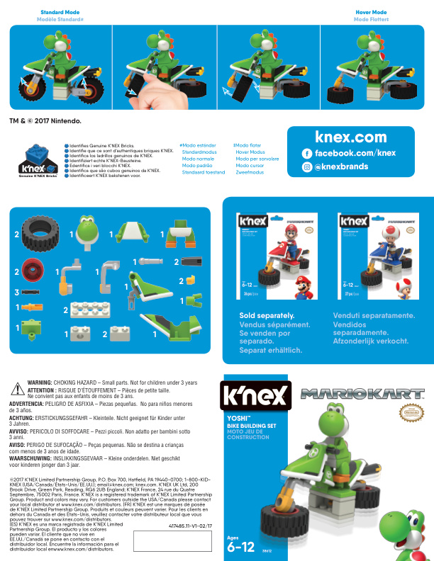Mario Kart Yoshi Bike in Bag 38612 instruction manual
