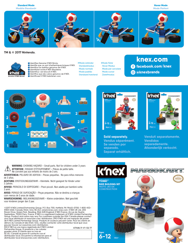 Mario Kart Toad Bike in Bag 38647 instruction manual