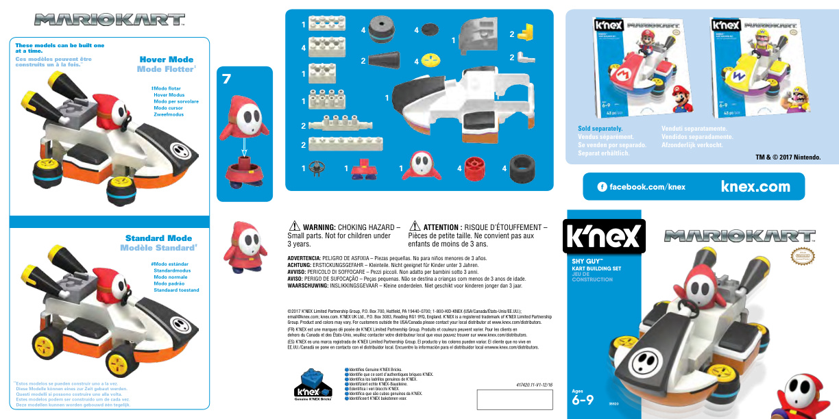 Mario Kart Shy Guy Kart 38820 instruction manual