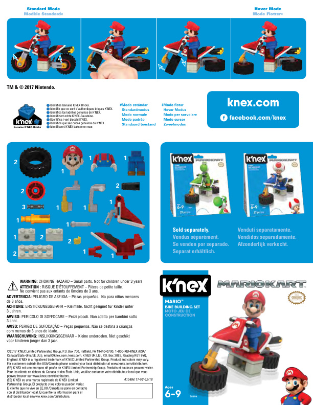 Mario Kart Mario Bike 38494 instruction manual