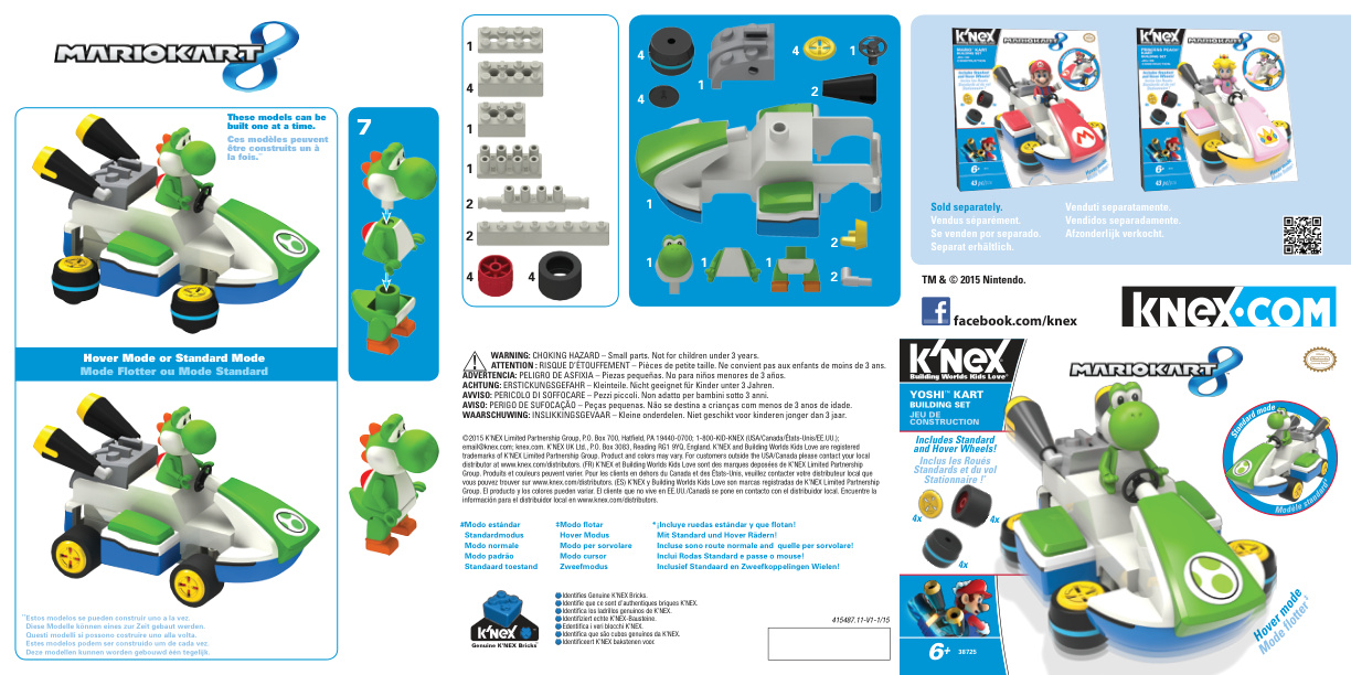Mario Kart 8 Yoshi Kart 38725 instruction manual
