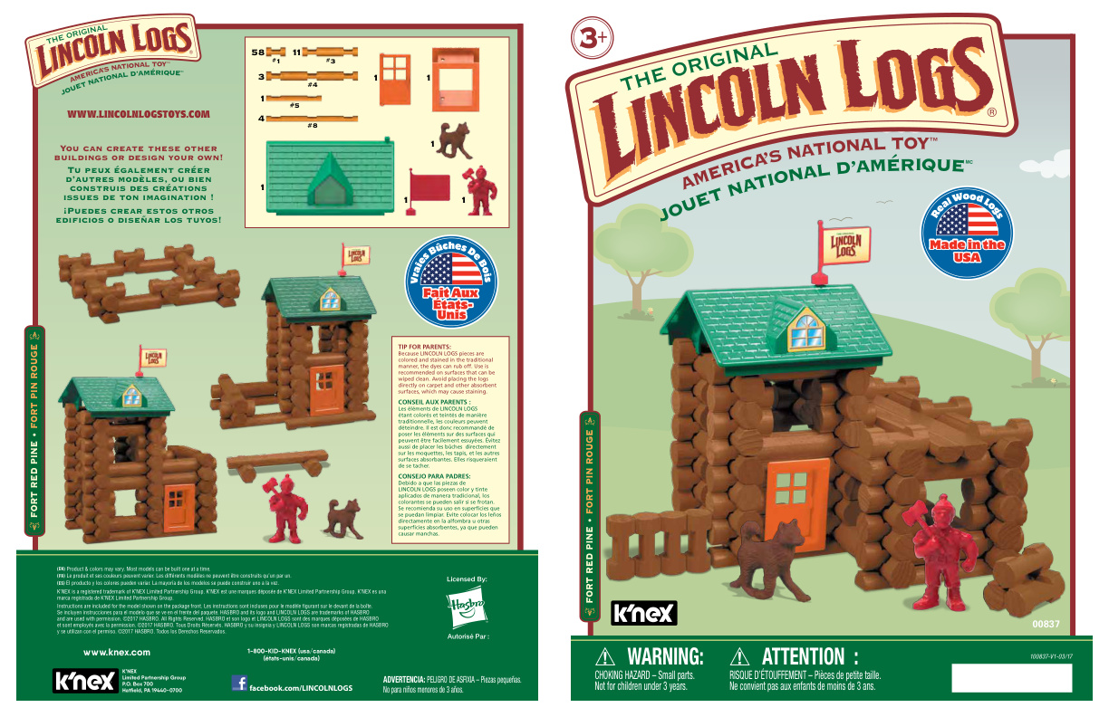 Linocoln Logs Fort Red Pine 00837 instruction manual